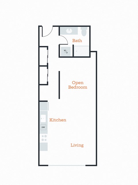 a floor plan of a house with a bedroom and a living room